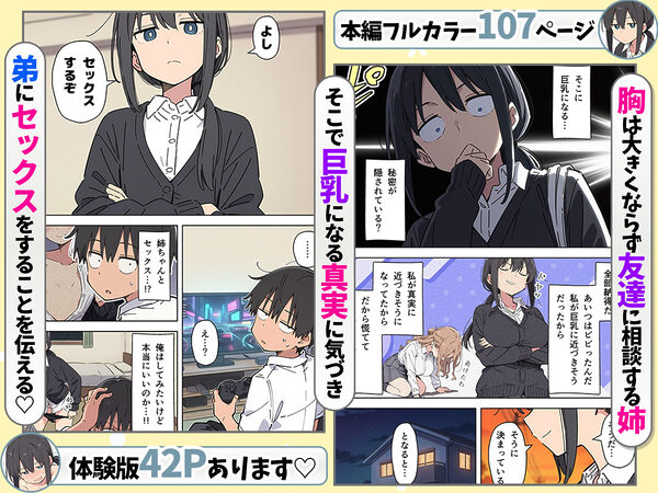 貧乳コンプレックスなジト目姉の育乳を手伝ったが大きくならないので中出しセックスすることになった話 画像7